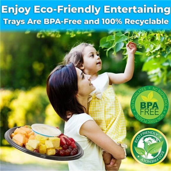 Grub Heavy Duty, Recyclable 12 in. Serving Tray and Lid 3pk. Large, Black - Picture 11 of 16